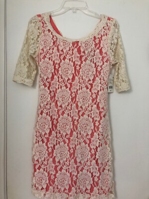 B. Smart Dress Ivory Cream Lace With Coral Size 8 | eBay B. Smart Dress Ivory Cream Lace With Coral Size 8 | eBay