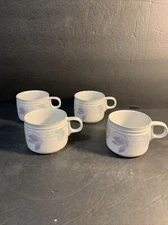 4   STUDIO NOVA TENDER BLOOM FLAT COFFEE CUP MUG Y 2325 BLUE LAVENDER FLORAL