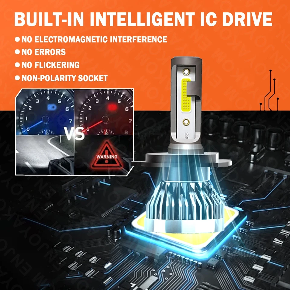 For Ford Fiesta Ikon 2011-2015 H4 9003+H11 LED Headlight Fog Light Hi Lo Beam - Image 3 of 4