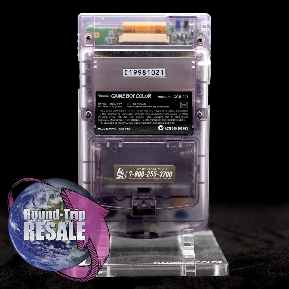 Gameboy Color *PREMIUM* OLED Screen RECHARGEABLE USB-C Battery TACTILE ...