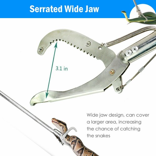47" Long Foldable Snake Tongs Catcher Hook Reptile Grabber Clamp Handling Tool - Picture 7 of 12