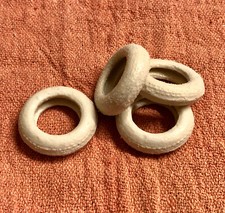 4 ARCADE white rubber TREAD TIRES  1 -1/8" od - cast iron toys --buses etc.