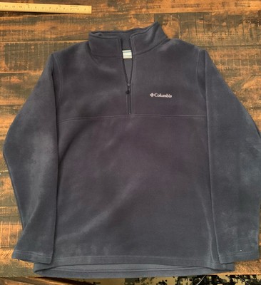 Columbia Sweatshirt Men's 2XL Navy Blue Quarter Zip Pullover Fleece Casual Logo