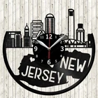 New Jersey Vinyl Record Wall Clock Decor Handmade 6561