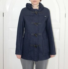 Gloverall Slim Fit Denim Coloured Short Duffle Coat Gb 32 Eur 36 Uk 10 New