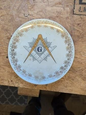 Vintage Ebrink USA MASONS GOLD GILDED COLLECTORS 10" PLATE