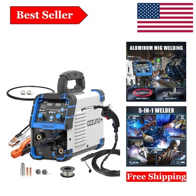 155Amp Aluminum MIG Welder 5-in-1 Dual Volt Gasless/Flux Core TIG Stick Multi...