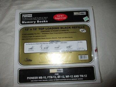 Pioneer 12x12 Top Loading Black Refills Model RMB-5 Scrapbook -10 Pages/5 Sheets - Image 1 of 4