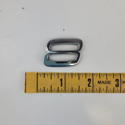 2007 Volvo S40 "8" Badge Emblem Chrome OEM NO ADHESIVE - Foto 3 di 4