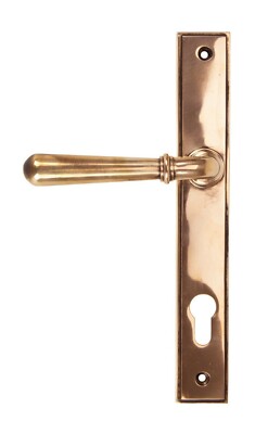 From The Anvil 91918 polierte Bronze Newbury Slimline Türhebel Espag. Schloss
