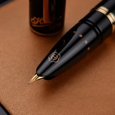 Metal Hero 1079 Fountain Pen Classic Black Iridium Extra Fine 0.38mm Office Pen