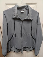 COLUMBIA GRAY ATHLETIC FULL ZIP OUTDOOR TRACK JACKET Size S