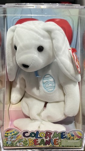 Ty Color Me BEANIE Babies EASTER BUNNY Blue Ribbon Pastel Markers new In BOX - Picture 3 of 7