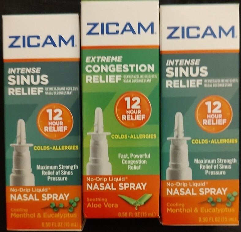 3 PK Zicam Congestion Flu Colds Allergy Sinus Relief Nasal Spray Liquid