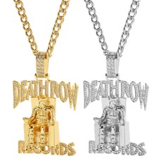 Hip Hop Death Row Pendant Necklace Gold Plate...
