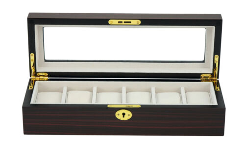 Elegant Watch Jewelry Display Storage Holder Case Glass Box Organizer Gift h - Afbeelding 1 van 4