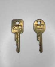 Vintage STAR Made in USA Pre-cut Key Brass Rectangular and Oval- Lot of 2