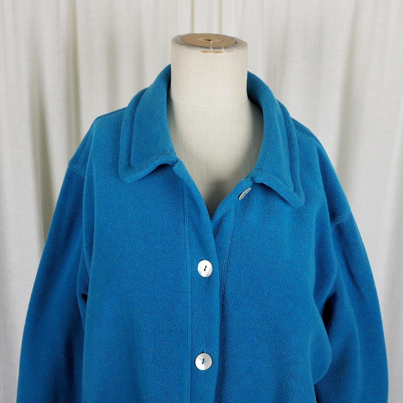 Talbots Button Up Fleece Patch Pockets Sweater Ca… - image 3