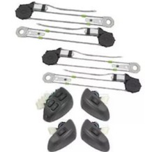 Accele Jw-97fd Heavy Duty Universal 4 Power Window Kit With Illuminated Switches