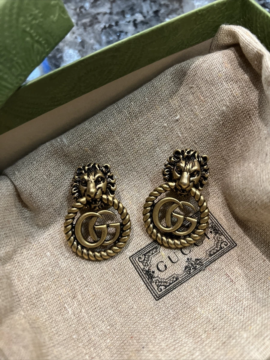 GUCCI GG LION EARRINGS Box Dust Pouch included