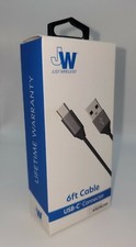 Just Wireless 6ft Cable USB-C Connector - Android - Grey/Black - 1ct. - SEALED