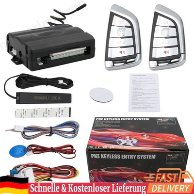 Remote Engine Starter Central Lock Kit PKE Black Car Keyless Entry Start System