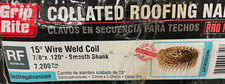 Grip Rite Collated Roofing Nails 15 Wire Weld Coil 7/8" x .120 Smooth Shank 7200
