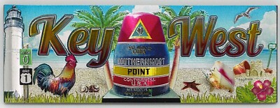 Key West Buoy Conch Rectangular Foil Magnet 2'' x 5''
