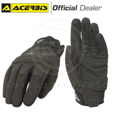 Acerbis Ce Urban Wp 2 Winter Motorcycle Scooter Gloves In Black Fabric