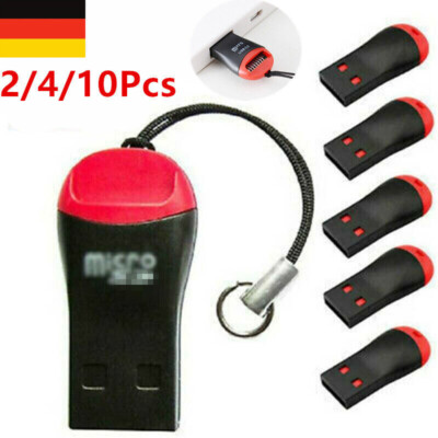 1-10X USB 2,0 Micro SD SDHC TF Flash Speicherkartenleser Adapter für Laptop,