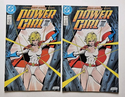 Vintage Lot Of 2 POWER GIRL #1 Comic Books DC 1988 VF/NM 9.0 Justice League (c)