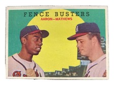 1959 Topps Fence Busters Hank Aaron/Eddie Mathews