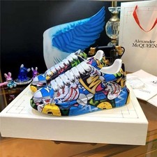 New Men's Alexander McQueen Oversized Graffiti Print Sneakers