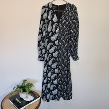 Ted Baker Paisley Print Maxi Dress Size 2 Extreme Balloon Sleeve