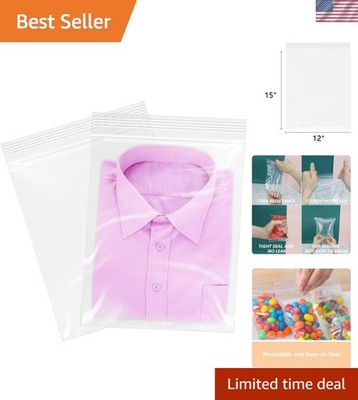Durable 2 Mil Reclosable Zipper Bags - 1000 Count for Organization & Protection