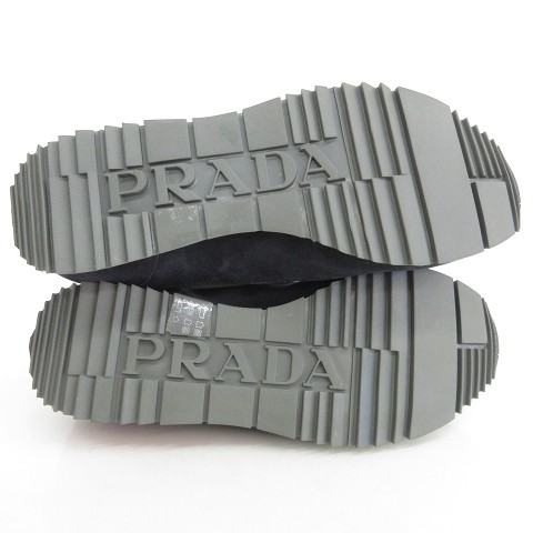 PRADA SPORT Sneakers Low Cut Nylon Leather 65 Green Gray Black Used Box thumbnail 6