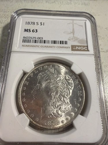 1878 S $1 Morgan Silver Dollar NGC MS63 Uncirculated Coin
