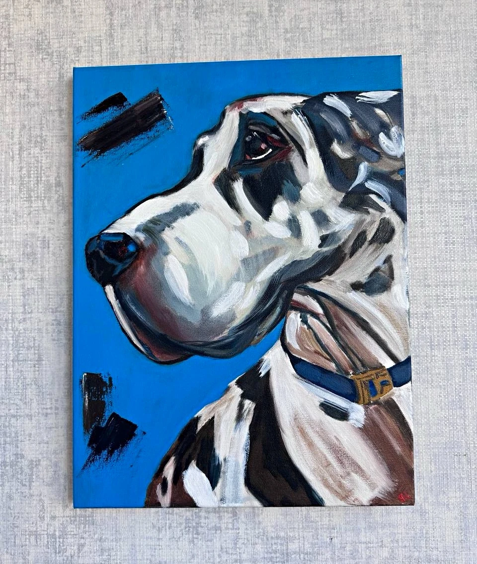 油画狗艺术绘画| eBay