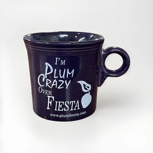 Rare HTF Fiesta Fiestaware “I’m Plum Crazy Over Fiesta” Coffee Mug Purple