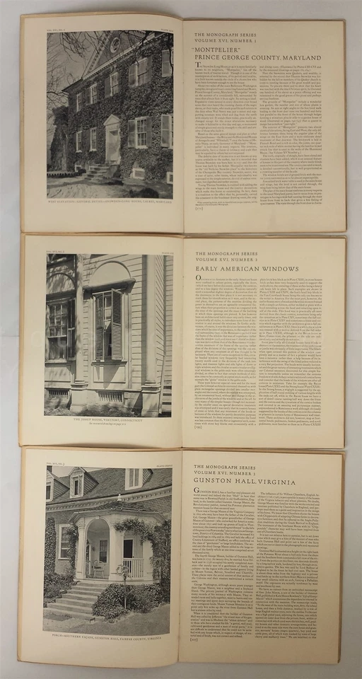 LOT 1930s antique 6pc MONOGRAPH SERIES xvi MONTPELIER SNOWDEN-LONG LLOYDS TALBOT - Image 3 of 4