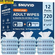 Hypoallergenic Disposable Wipes Adult Cleansing Aloe Vera Vitamin E 720 Count US