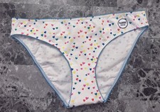 NWT VICTORIA'S SECRET PINK S RAINBOW HEART RUCHED VINTAGE RARE BIKINI PANTIES