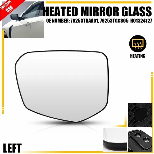 Mirror Glass For 2016-2021 Honda Civic 19-22 Honda Insight Driver LH Side Heated