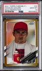 2021 TOPPS CHROME FORMULA 1 GOLD REFRACTOR #32 CHARLES LECLERC 27/50 PSA 10