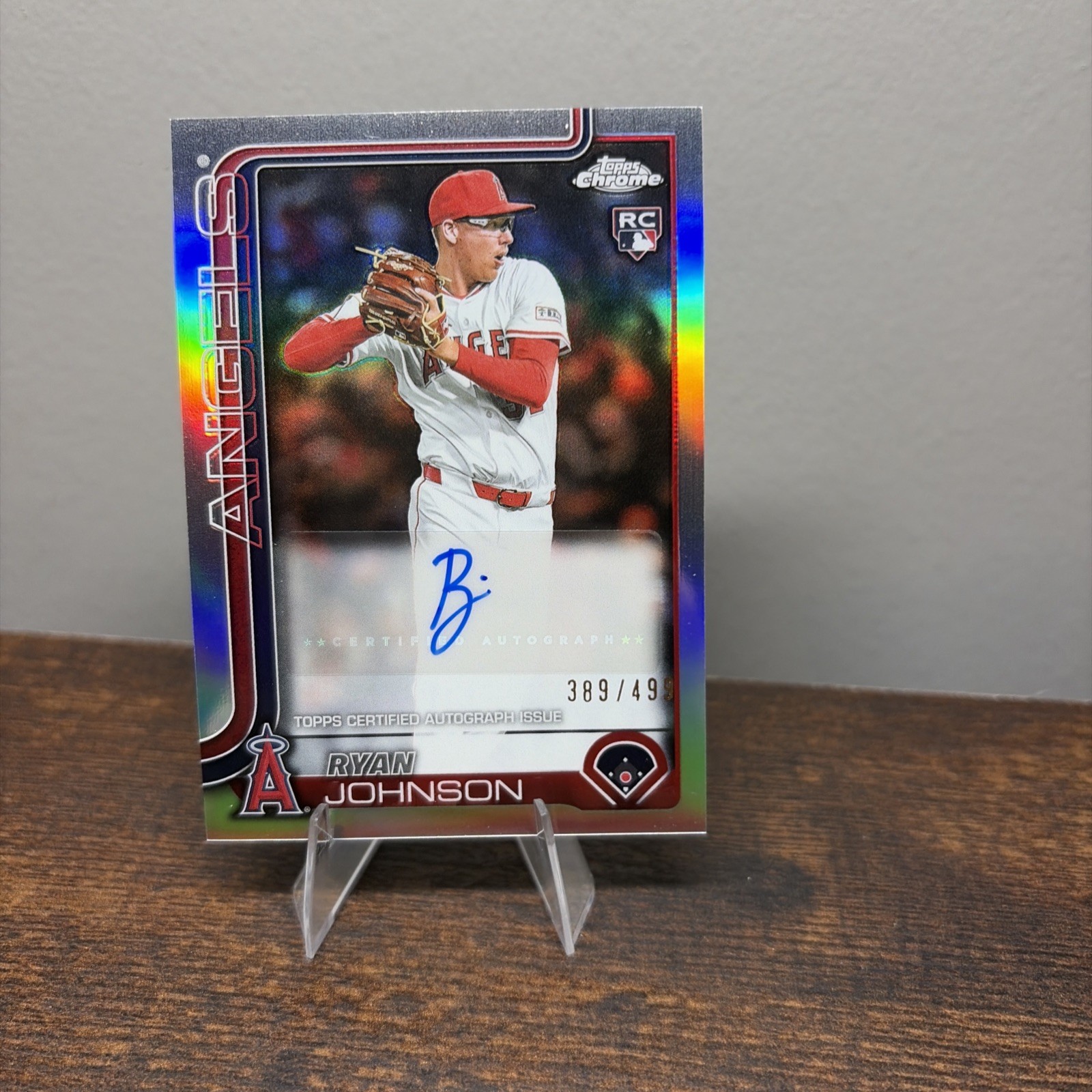 Ryan Johnson 2025 Topps Chrome Update Auto 389 /499 #AC-RJO Los Angeles Angels