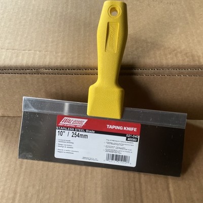 WAL-BOARD TOOLS Yellow Plastic Handle Drywall Taping Knife, 10  Stainless(18pcs)