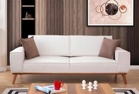 WeißE Polstercouch Wohnzimmer Designer Stoffsofa Luxus Edle SitzmöBel