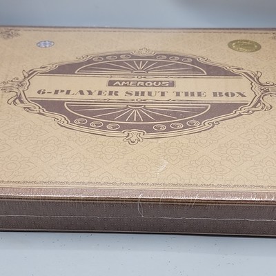 Amerous Shut the Box 6 Player Dice Game Hardwood Kids & Adults Learning & Fun