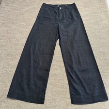 Maeve Anthropologie Colette Wide Leg Pants Womens 25 Black Cropped High Rise