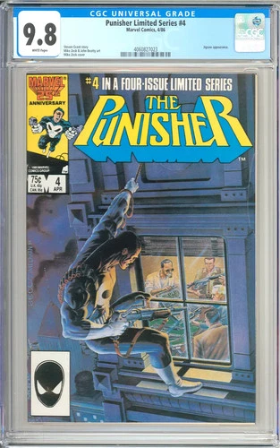 Punisher Limited Series #4 High Grade WHITE Pages Marvel Comic 1986 CGC 9.8